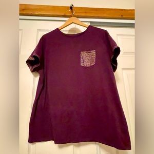 Lane Bryant Purple/Gold Pocket T-Shirt Size 18/20